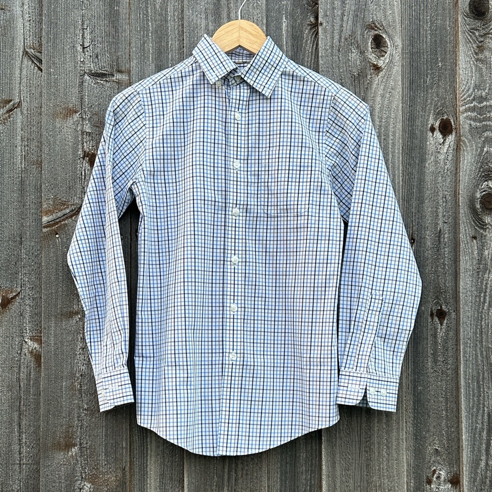 Class Club Blue and White Plaid Boys Shirt
